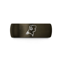 engraved rings for him – gunmetal & black tungsten netherlands wedding band