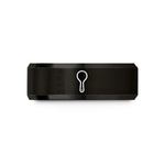 engraved rings for men – black tungsten rice paddle wedding band