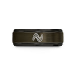 thoughtful presents for him – gunmetal & black tungsten sinewave mesh wedding band