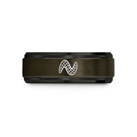 thoughtful presents for him – gunmetal & black tungsten sinewave mesh wedding band