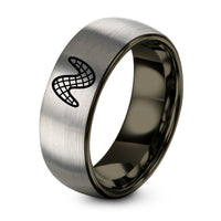 Gift Ideas for Son in Law – gunmetal & gray tungsten sinewave mesh ring