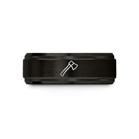 creative presents for woman – black tungsten axe wedding band