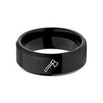 unique presents for spouse – black tungsten axe wedding band