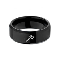 unique presents for spouse – black tungsten axe wedding band
