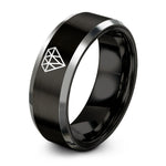 unique anniversary presents – black & grey tungsten diamond grid ring