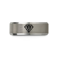 unique anniversary presents – black & silver tungsten diamond grid wedding band