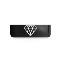 special present for her – black tungsten diamond grid wedding band