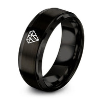 Gift Ideas for the Wife – black tungsten diamond grid ring