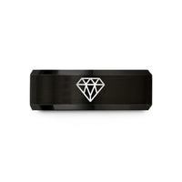 romantic presents for couples – black tungsten diamond grid wedding band