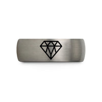 unique anniversary presents – gray tungsten diamond grid wedding band