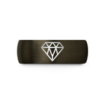 special present for her – gunmetal & black tungsten diamond grid wedding band