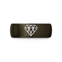special present for her – gunmetal & black tungsten diamond grid wedding band