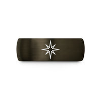 best rings for her – gunmetal & blue tungsten north star polaris wedding band