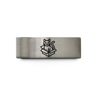 personalized jewelry for her – blue & silver tungsten schrodingers cat wedding band
