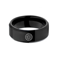 best presents for spouse – black tungsten donut sprinkles pattern wedding band