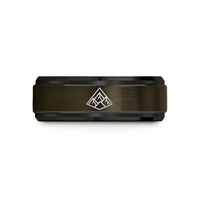 tungsten bands for couples – gunmetal & black tungsten mountain peaks wedding band