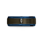 unique presents for spouse – gunmetal & blue tungsten syringe wedding band