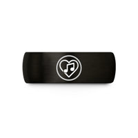 special presents for girls – black tungsten heart notes circle wedding band