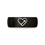 unique birthday presents her – black & rose gold tungsten progress heart wedding band