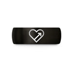 personalized jewelry for her – black tungsten progress heart wedding band