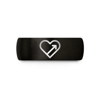 personalized jewelry for her – black tungsten progress heart wedding band