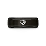unique birthday presents her – black tungsten progress heart wedding band