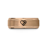 personalized jewelry for her – rose gold tungsten progress heart wedding band