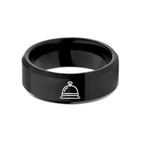 personalized presents for her – black tungsten service bell wedding band