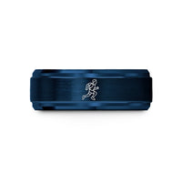 unique birthday present ideas – blue tungsten trail runner wedding band