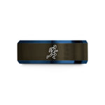 unique birthday present ideas – gunmetal & blue tungsten trail runner wedding band