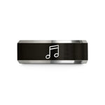 best presents for mom – black & gray tungsten beamed eighth notes wedding band
