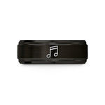 special presents for ladies – black tungsten beamed eighth notes wedding band
