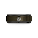 special presents for lady – gunmetal & black tungsten eod bomb badge wedding band