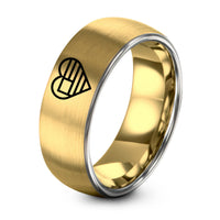 Gift Ideas, for Women Over 50 – gold & grey tungsten flag heart ring