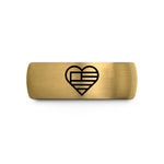 thoughtful presents for her – gold & grey tungsten flag heart wedding band