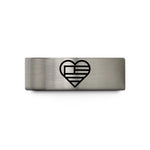 unique presents for her – gold & gray tungsten flag heart wedding band