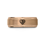 unique presents for her – rose gold tungsten flag heart wedding band