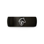unique presents for her – black & gold tungsten horse symbol wedding band