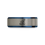 special presents for ladies – black & blue & silver tungsten humpback wave wedding band