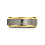 best rings for her – black & gold & grey tungsten microphone note wedding band