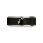 best presents for grandma – black & grey tungsten tig torch wedding band