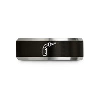 best presents for grandma – black & grey tungsten tig torch wedding band
