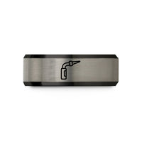 best presents for grandma – black & silver tungsten tig torch wedding band