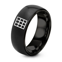 Gift Ideas, for Women Over 50 – black tungsten windowpane grid ring