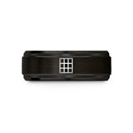 unique rings for couples – black tungsten windowpane grid wedding band