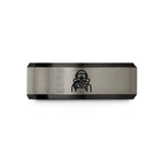 special rewards for her – black & silver tungsten scuba diver badge wedding band