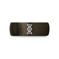 cool rings for him – gunmetal & black tungsten dna helix wedding band