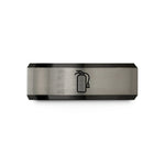 unique presents for him – black & silver tungsten fire extinguisher wedding band