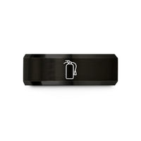 personalized presents for him – black tungsten fire extinguisher wedding band