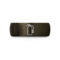 unique presents for him – gunmetal & black tungsten fire extinguisher wedding band